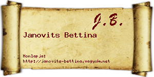 Janovits Bettina névjegykártya