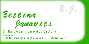 bettina janovits business card